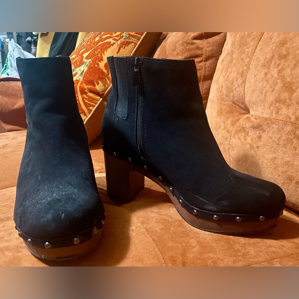 Torrid Black Ankle Boots with Rivet Detail